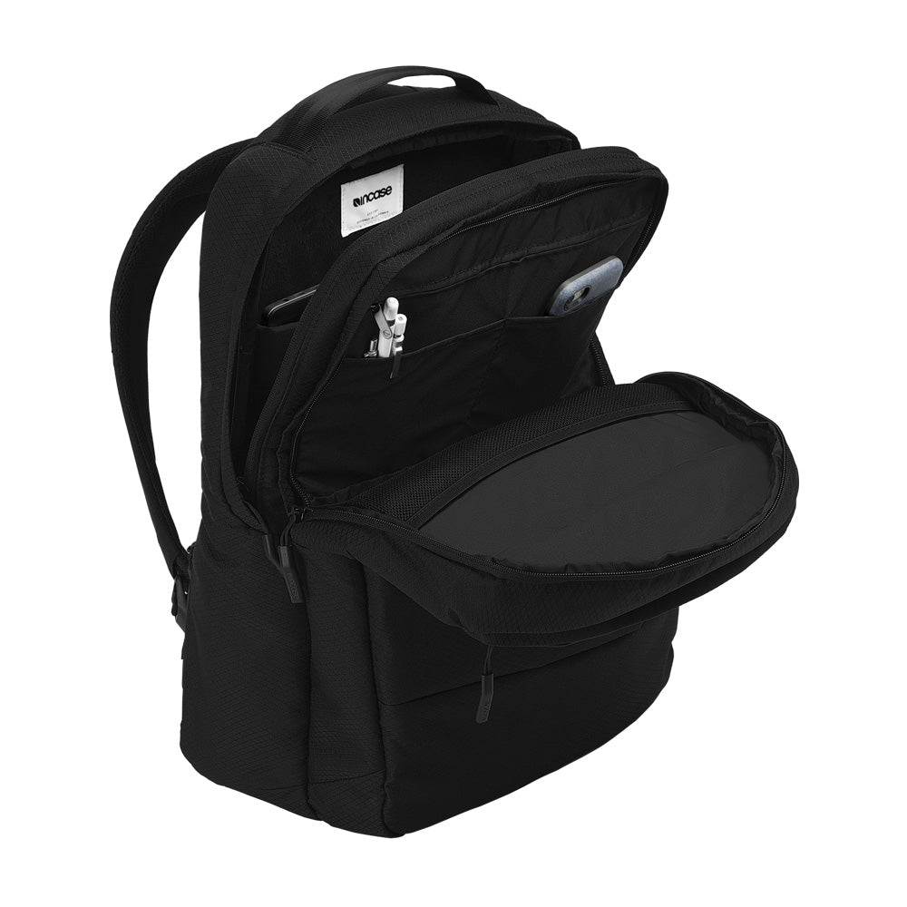 Black | City Backpack with Diamond Ripstop - Black