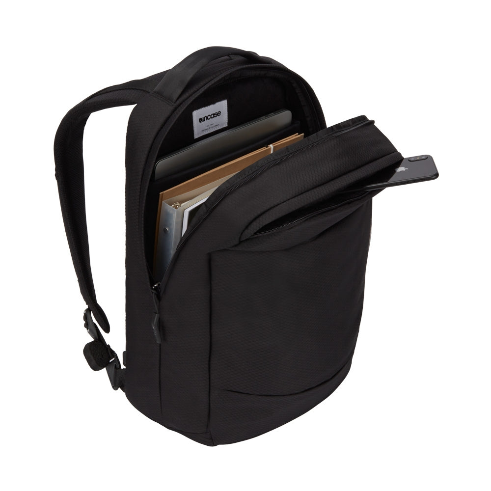 Black | City Compact Backpack with Diamond Ripstop - Black